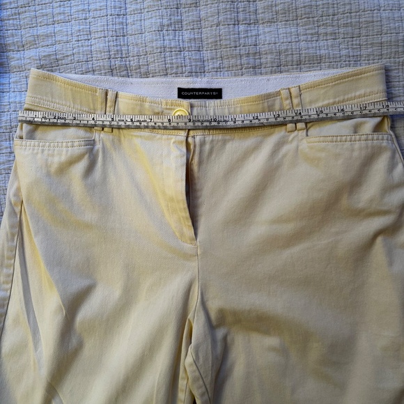 COUNTERPARTS Pastel Yellow Bermuda Chino Shorts Size 14 - Picture 3 of 5